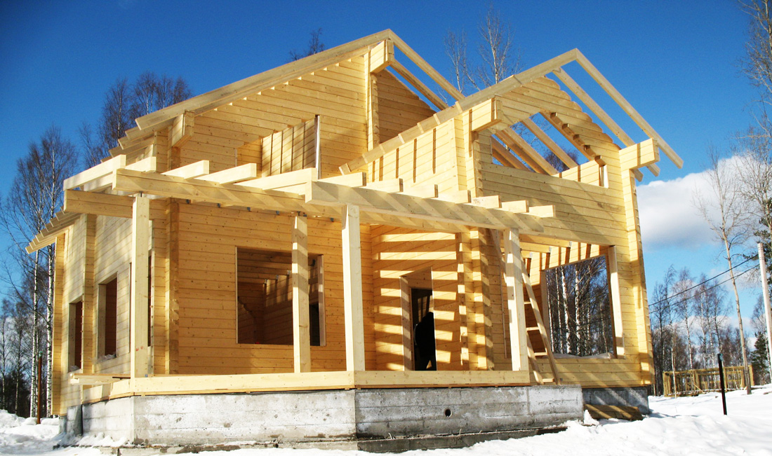 строительство дома из клееного бруса в зимнее время года